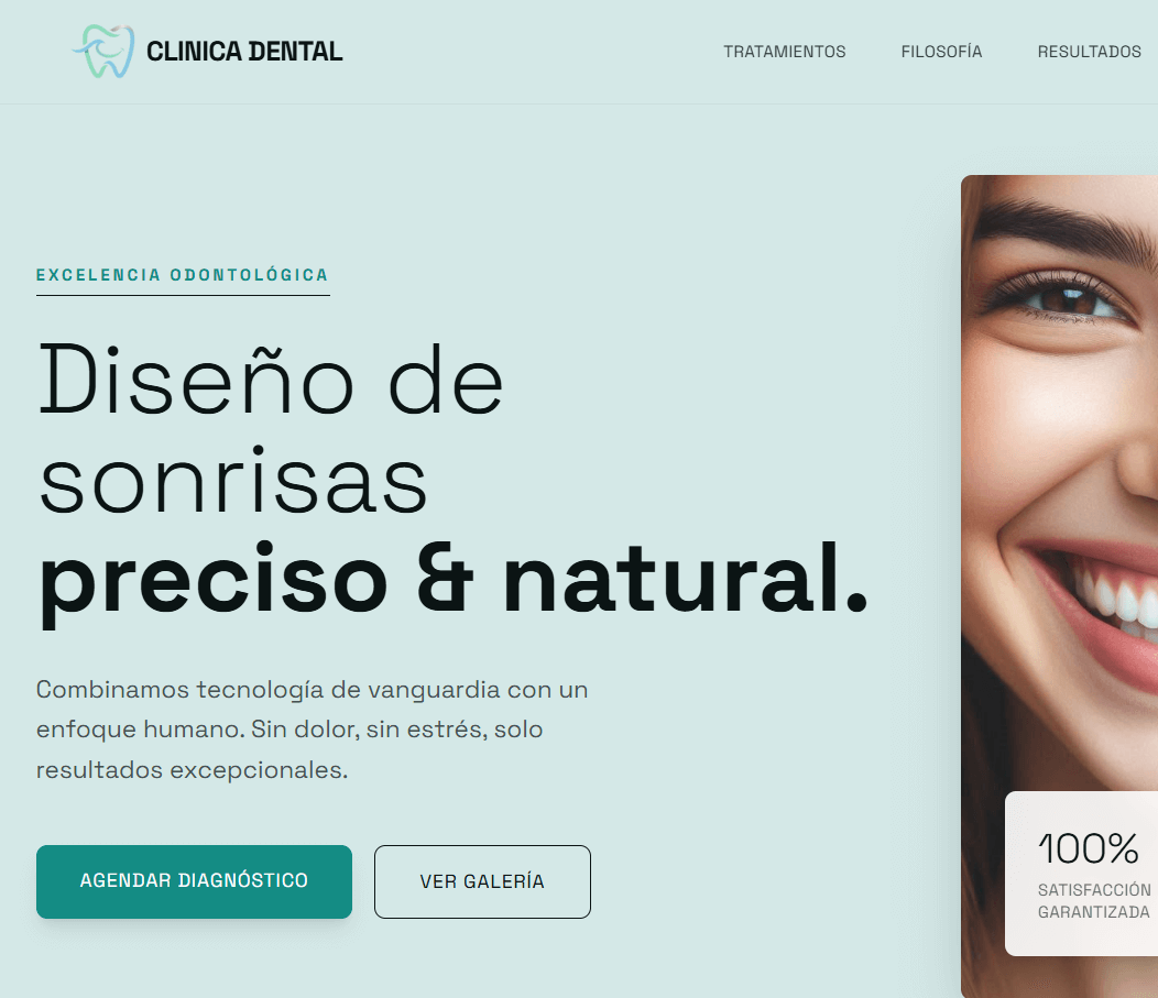 Captura de pantalla del proyecto Clínica Dental